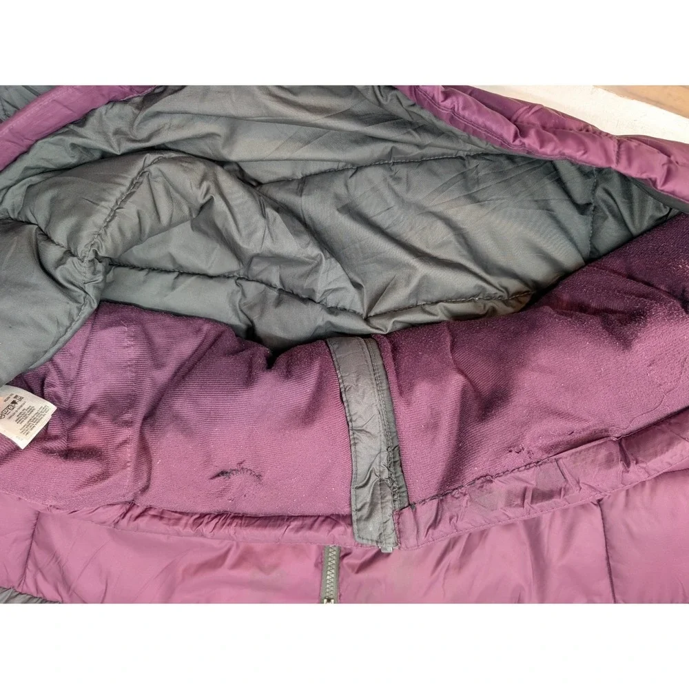 Columbia Puffer Jacket Hooded Insulated Men's XL Gray Purple Nylon Colorblock